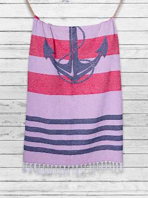 Пляжное полотенце (плед) Doreanse 824 с жаккардовым изображением якоря