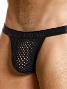 Трусы-танга мужские Modus Vivendi 05415 чёрные в крупную сеточку