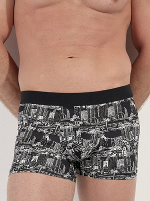 Трусы-боксеры мужские HOM 40-3150 с чёрно-белым принтом